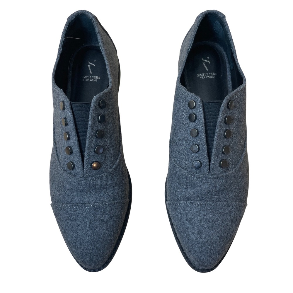 Simply Vera Vera Wang Women's Gray Felt Oxford‎ Flat Shoes Size 6.5 Medium